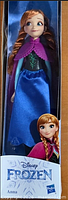 Full front view of boxed Anna doll