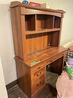 full view of desk and hutch