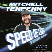 Promotional graphic of Mitchell Tenpenny Speed of Light Tour 2026