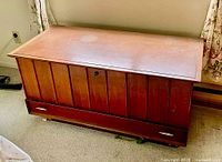 Front and top view of cedar chest closed