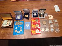Overview of all coins in cases, folders, holders and banknotes box