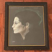 Full view of framed oil portrait