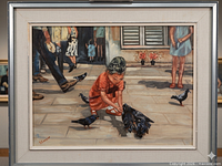 Full framed painting showing entire composition and frame