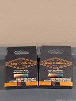 Front view of two sealed King C. Gillette Style Master replacement blade boxes