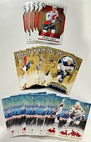 Stacks of Legends Jarome Iginla, Franchise Heroes Jack Eichel, Pride of the North cards and assorted base cards