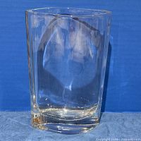 Full front view of clear crystal vase