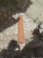 Top view of rectangular redwood planter box outdoors