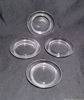 Top view of three coasters showing ribbed pattern