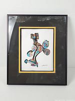 Full view of framed artwork showing mats, frame and overall condition