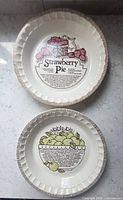 Both pie plates top view showing graphics and rims