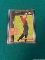Front view of card in holder showing full design and ROOKIE CARD text