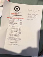 Printed Target receipt with purchase date notes
