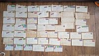 Full layout of all 49 envelopes showing overall condition and quantity