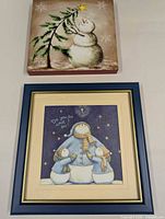 Framed print and canvas together showing relative sizes and imagery