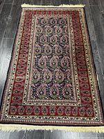 Full view showing entire rug and fringe