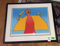 Front view of framed Peter Max serigraph print showing full artwork and frame.