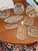 Group view of all glass pieces on table