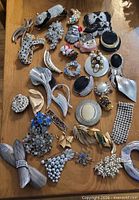 Full layout of all brooches on tabletop