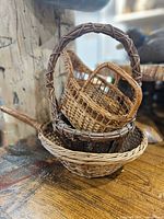 All three baskets stacked showing varying sizes and colors