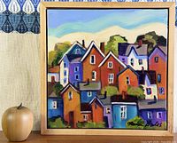 Framed painting showing full artwork