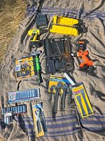 Overview of all power and hand tools on blanket