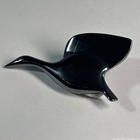 front view of hematite flying goose brooch