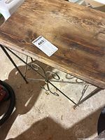 Top and base of rustic wood side table