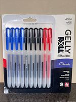 Front of sealed Gelly Roll Retractable Classic 10-pen pack showing pens and branding
