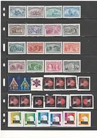 Sheet showing Columbus set duplicates and assorted modern issues (fireworks, Christmas, presort eagle)