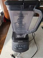 full blender assembled showing base and pitcher