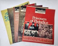 Stack of four Canadian magazines fanned out showing covers