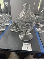 Covered candy dish and divided dish full view