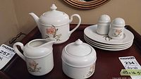 full tea set on tray showing all pieces