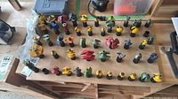 Overhead view of entire set of router bits on board