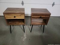 Front view of both nightstands showing overall design