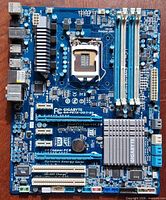 Full view of Gigabyte GA-P67X-UD3-B3 motherboard showing layout and slots