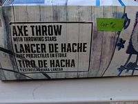 Box panel showing product name Axe Throw with Throwing Stars