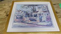 Front view of framed cottage canvas print