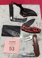 Group shot of all five knives laid out
