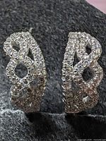 front view of both silver cubic zirconia earrings