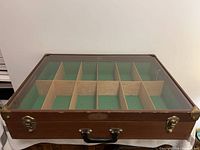 Top view showing glass lid and internal dividers