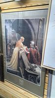 Full view of framed medieval knight farewell art print