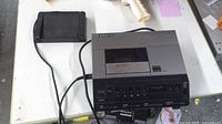 Transcriber unit with foot pedal connected