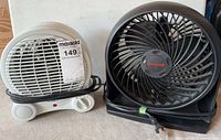 Airworks heater and Honeywell fan front view