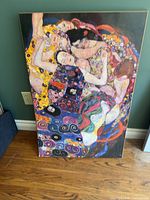 Front view of Klimt print leaning against wall