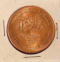 Obverse view of copper 1981 Sudbury $2 trade token