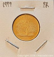 Reverse side showing Charter Oak design and date 1999