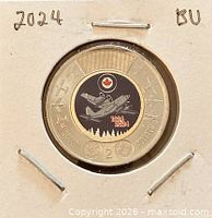 Reverse of 2024 coloured RCAF $2 coin in 2×2 holder