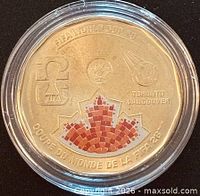 Reverse showing coloured maple leaf FIFA World Cup design