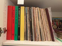 Shelf view showing multiple LPs and Time-Life box sets